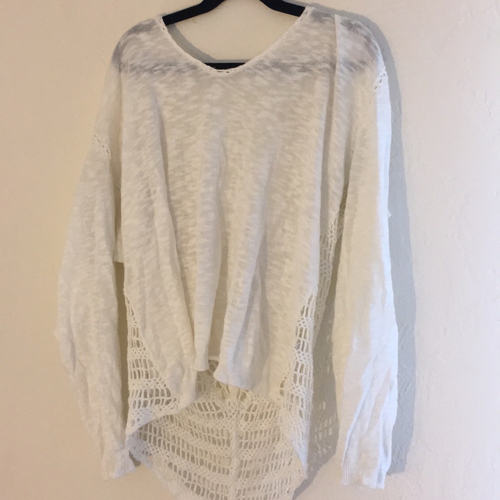 4OUR DREAMERS White Sweater with Mesh Back